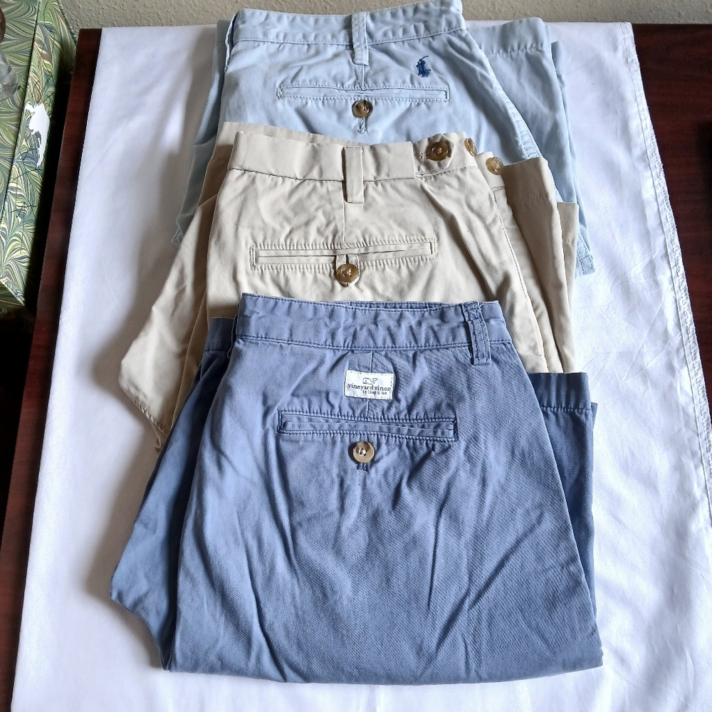 Assorted Chino Shorts Lot of 3: Vineyard Vines,Ralph Lauren,Banana Republic